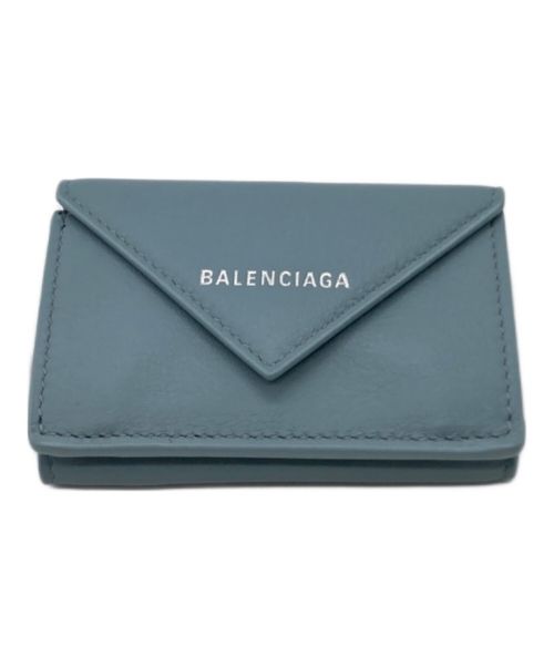 BALENCIAGA（バレンシアガ）BALENCIAGA (バレンシアガ) PAPIER MINI WALLET 391446・4005・X・532244 ブルーの古着・服飾アイテム