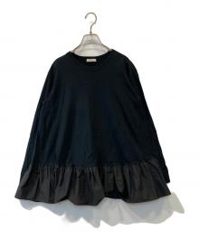 YORI（ヨリ）の古着「ワイドヘムギャザーカットソー YR2111-019SP-4　YR2111-019SP-4」｜ブラック