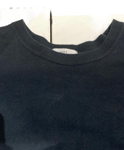 YORI（ヨリ）YORI (ヨリ) ワイドヘムギャザーカットソー YR2111-019SP-4　YR2111-019SP-4 ブラック サイズ:FREEの古着・服飾アイテム