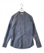 KOLORカラー）の古着「超長綿タイプライターバンドカラーシャツ 16WCM-B03113」｜ブルー
