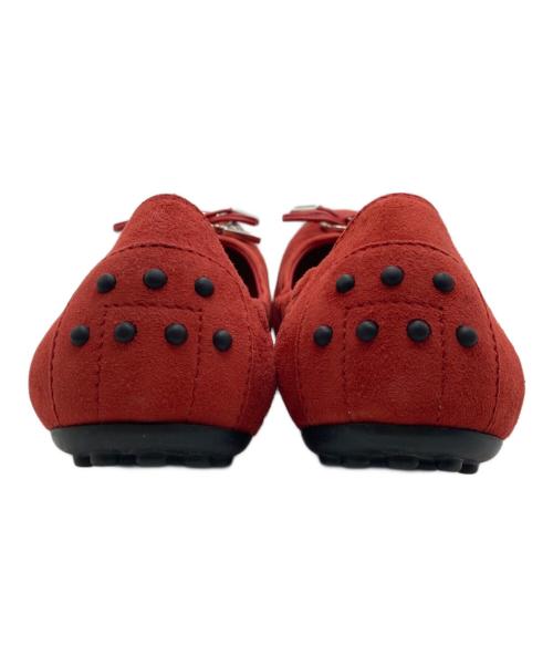 TOD'S（トッズ）TOD'S (トッズ) ロゴ金具バレエシューズ レッド サイズ:36の古着・服飾アイテム