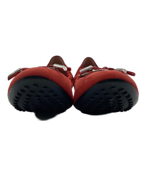 TOD'S（トッズ）TOD'S (トッズ) ロゴ金具バレエシューズ レッド サイズ:36の古着・服飾アイテム