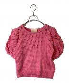 STELLA PARDOステラ パルド）の古着「ハーフスリーブコットンニット　3510800211」｜ピンク