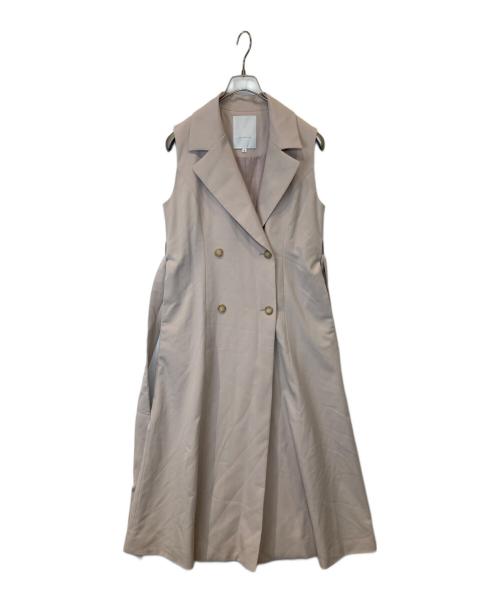 MERCURY DUO（マーキュリーデュオ）MERCURY DUO (マーキュリーデュオ) ベルト付ロングジレ ベージュ サイズ:Mの古着・服飾アイテム