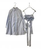 Snidelスナイデル）の古着「ストライプシャツ SWFB241128」｜スカイブルー