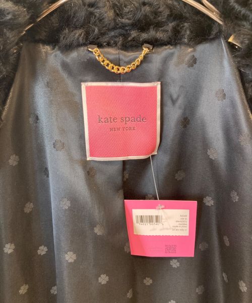 Kate Spade（ケイトスペード）Kate Spade (ケイトスペード) ジュエル ボタン テディ コート　K6349　 ブラック サイズ:XS 未使用品の古着・服飾アイテム