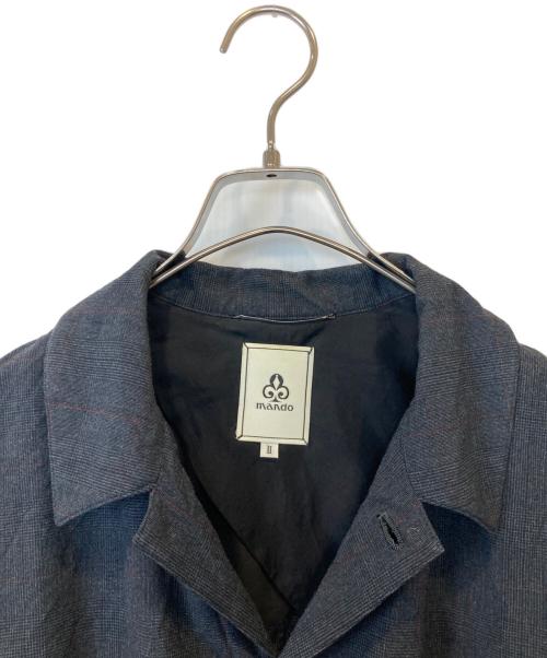 MANDO（マンドー）MANDO (マンドー) ポリエステルレーヨンジャージーグレンチェックカバーオール　9394-003 グレー サイズ:2の古着・服飾アイテム