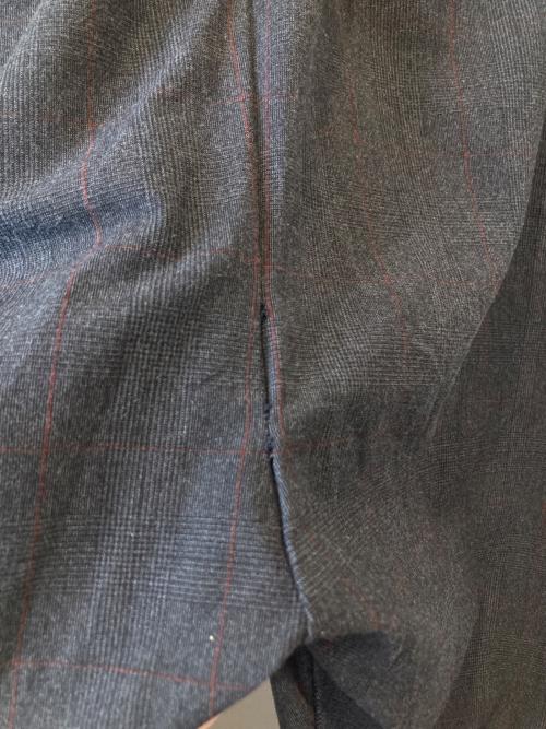 MANDO（マンドー）MANDO　 (マンドー) ジャージーグレンチェック3Pテーパードパンツ　9398-011 グレー サイズ:2の古着・服飾アイテム