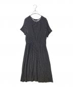 WEEKEND Max Maraウィークエンド マックスマーラ）の古着「ドット柄半袖ワンピース」｜ブラック