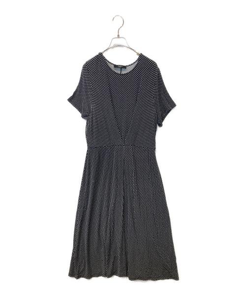 WEEKEND Max Mara（ウィークエンド マックスマーラ）Weekend Max Mara (ウィークエンド マックスマーラ) ドット柄半袖ワンピース ブラック サイズ:Lの古着・服飾アイテム