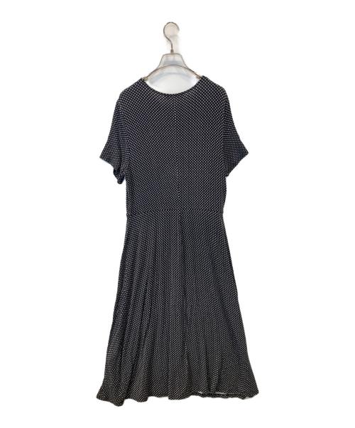 WEEKEND Max Mara（ウィークエンド マックスマーラ）Weekend Max Mara (ウィークエンド マックスマーラ) ドット柄半袖ワンピース ブラック サイズ:Lの古着・服飾アイテム