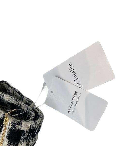 La TOTALITE（ラ ト―タリテ）La TOTALITE (ラ ト―タリテ) チェックタイトスカート 24060140807020 ブラック×ホワイト サイズ:36 未使用品の古着・服飾アイテム
