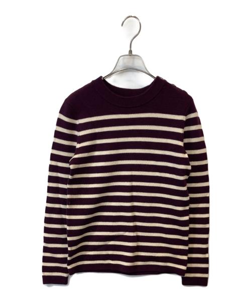 Comptoir des Cotonniers（コントワー・デ・コトニエ）Comptoir des Cotonniers (コントワー・デ・コトニエ) ボーダーニット パープル×ホワイト サイズ:7の古着・服飾アイテム