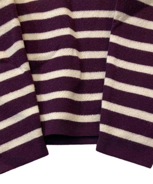 Comptoir des Cotonniers（コントワー・デ・コトニエ）Comptoir des Cotonniers (コントワー・デ・コトニエ) ボーダーニット パープル×ホワイト サイズ:7の古着・服飾アイテム