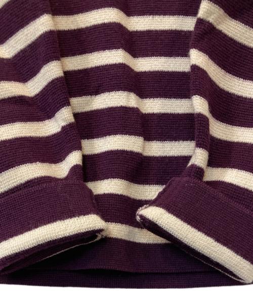 Comptoir des Cotonniers（コントワー・デ・コトニエ）Comptoir des Cotonniers (コントワー・デ・コトニエ) ボーダーニット パープル×ホワイト サイズ:7の古着・服飾アイテム