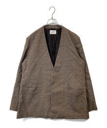 PORT BY ARK（ポートバイアーク）の古着「No Collar Jacket　ノーカラージャケット　	PO14-J001」｜ブラウン