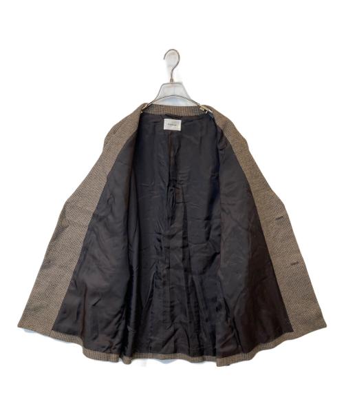 PORT BY ARK（ポートバイアーク）PORT BY ARK (ポートバイアーク) No Collar Jacket　ノーカラージャケット　	PO14-J001 ブラウン サイズ:2の古着・服飾アイテム