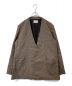 PORT BY ARK（ポートバイアーク）の古着「No Collar Jacket　ノーカラージャケット　	PO14-J001」｜ブラウン