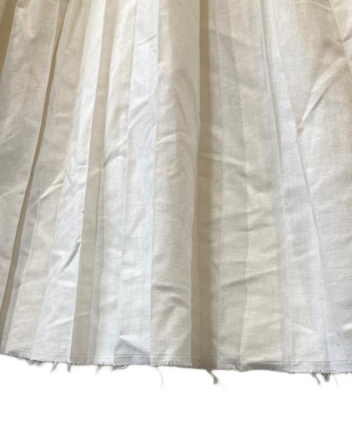 VERMEIL par iena（ヴェルメイユ パー イエナ）VERMEIL par iena (ヴェルメイユ パー イエナ) 綿麻ランダムプリーツスカート 24060938325010 アイボリー サイズ:38の古着・服飾アイテム