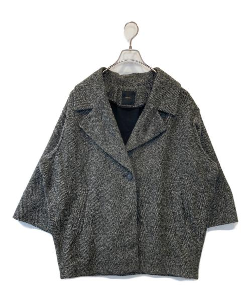 Spick and Span（スピック＆スパン）Spick and Span (スピックアンドスパン) Wスライバーヘリンボーンミドルコート　22020200205040 グレー サイズ: 36の古着・服飾アイテム