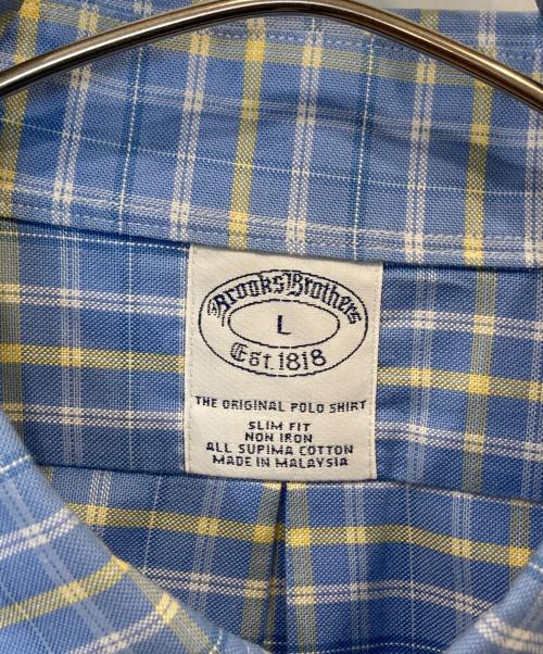 BROOKS BROTHERS（ブルックスブラザーズ）BROOKS BROTHERS (ブルックスブラザーズ) 半袖チェックシャツ ブルー サイズ:Lの古着・服飾アイテム
