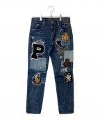 POLO RALPH LAURENポロ・ラルフローレン）の古着「ワッペン加工デニムパンツ」｜インディゴ