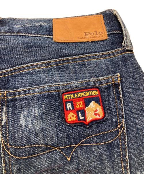 POLO RALPH LAUREN（ポロ・ラルフローレン）POLO RALPH LAUREN (ポロ・ラルフローレン) ワッペン加工デニムパンツ インディゴ サイズ:25の古着・服飾アイテム