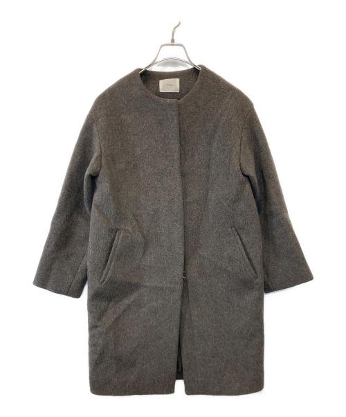 IENA（イエナ）IENA (イエナ) ラムウールノーカラーロングコート　21020900542030 グレー サイズ:34の古着・服飾アイテム