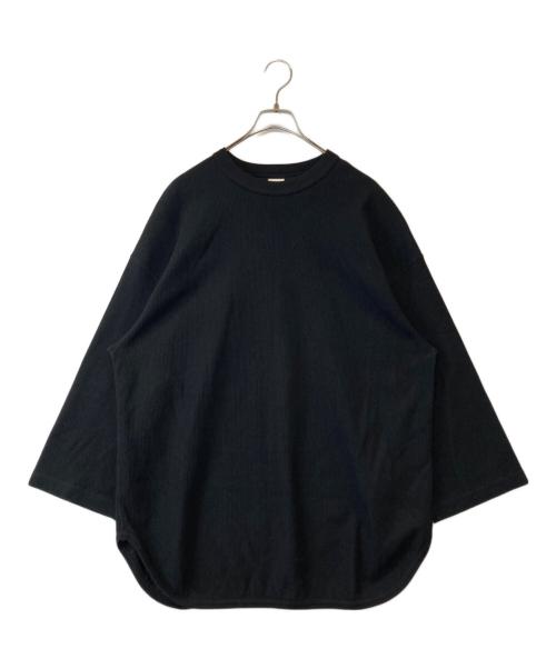 blurhms ROOTSTOCK（ブラームスルーツストック）blurhms ROOTSTOCK (ブラームスルーツストック) Rough&Smooth Thermal Baseball Tee　bROOTS22F16　ロングスリーブカットソー ブラック サイズ:3の古着・服飾アイテム