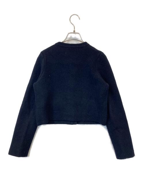 Lily Brown（リリーブラウン）Lily Brown (リリーブラウン) フォックスブレンドトリムニットジャケット　LWNJ245036 ネイビー サイズ:FREEの古着・服飾アイテム