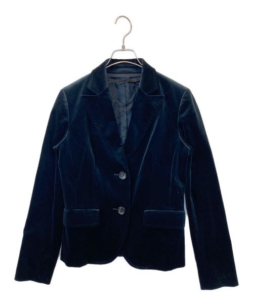 BURBERRY LONDON（バーバリーロンドン）BURBERRY LONDON (バーバリーロンドン) 2Bベロアジャケット　FC045-700-09 ブラック サイズ:38の古着・服飾アイテム