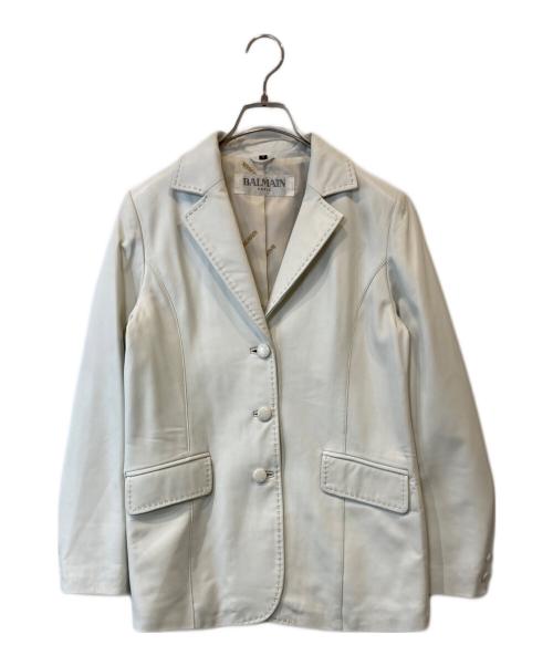 BALMAIN（バルマン）BALMAIN (バルマン) ラムレザーテーラードジャケット 1609 ホワイト サイズ:7の古着・服飾アイテム