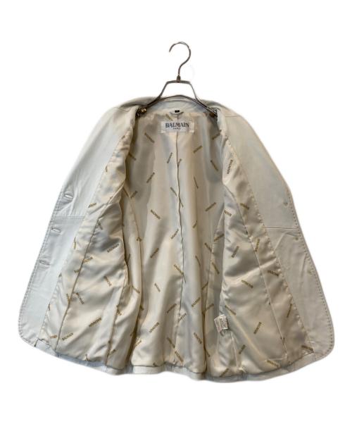 BALMAIN（バルマン）BALMAIN (バルマン) ラムレザーテーラードジャケット 1609 ホワイト サイズ:7の古着・服飾アイテム