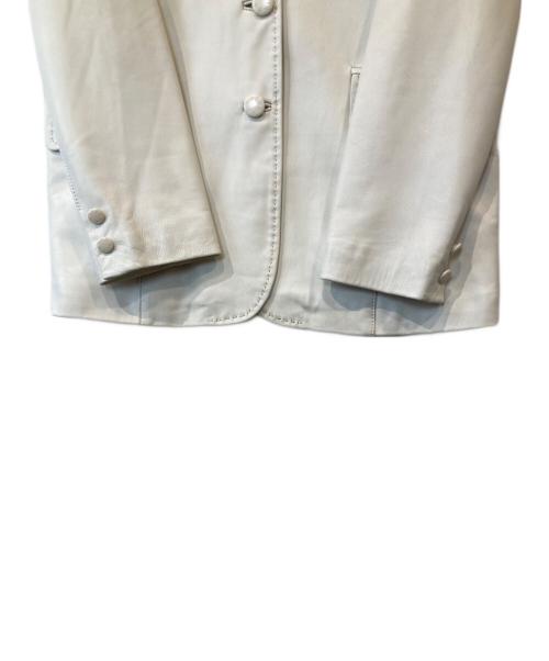 BALMAIN（バルマン）BALMAIN (バルマン) ラムレザーテーラードジャケット 1609 ホワイト サイズ:7の古着・服飾アイテム