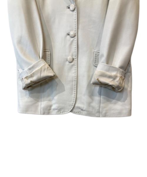 BALMAIN（バルマン）BALMAIN (バルマン) ラムレザーテーラードジャケット 1609 ホワイト サイズ:7の古着・服飾アイテム