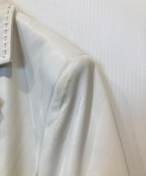 BALMAIN（バルマン）BALMAIN (バルマン) ラムレザーテーラードジャケット 1609 ホワイト サイズ:7の古着・服飾アイテム