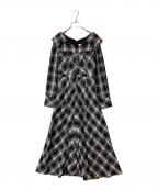 HER LIP TOハーリップトゥ）の古着「Coutume Plaid Flare Dress　フレアドレス　ワンピース　1244305143」｜ブラック