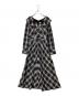 HER LIP TO（ハーリップトゥ）の古着「Coutume Plaid Flare Dress　フレアドレス　ワンピース　1244305143」｜ブラック