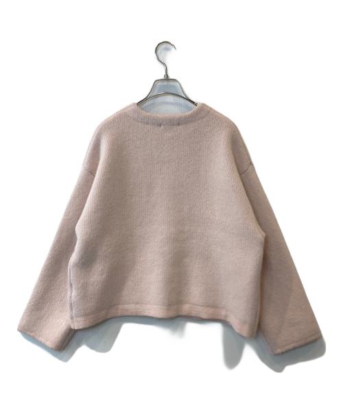 natural couture（ナチュラルクール）natural couture (ナチュラルクール) FOX混プレーティングニットジャケット ピンク サイズ:FREEの古着・服飾アイテム