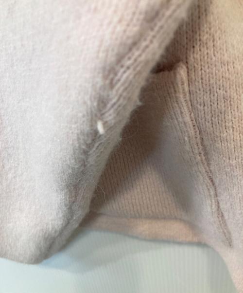 natural couture（ナチュラルクール）natural couture (ナチュラルクール) FOX混プレーティングニットジャケット ピンク サイズ:FREEの古着・服飾アイテム