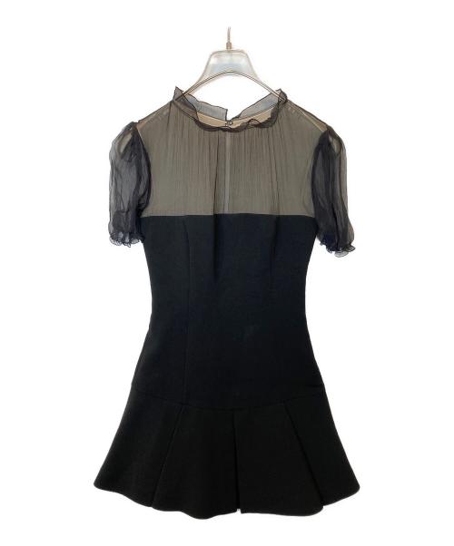 MIU MIU（ミュウミュウ）MIU MIU (ミュウミュウ) 切替ワンピース ブラック サイズ:36の古着・服飾アイテム