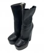 GUCCIグッチ）の古着「アンクルレザープラットフォームブーツ 	354248」｜ブラック