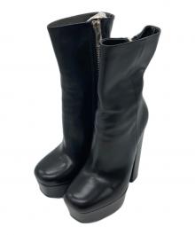 GUCCI（グッチ）の古着「アンクルレザープラットフォームブーツ 	354248」｜ブラック