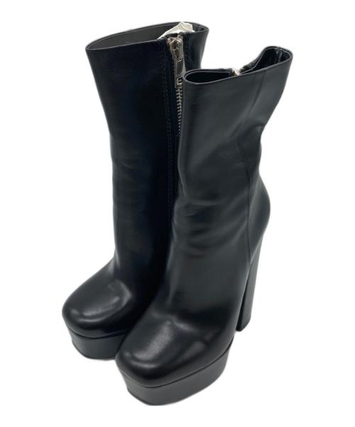 GUCCI（グッチ）GUCCI (グッチ) アンクルレザープラットフォームブーツ 	354248 ブラック サイズ:34 1/2の古着・服飾アイテム