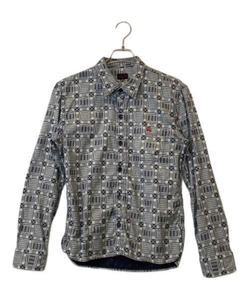 R.J.B（アールジェイビー）R.J.B (アールジェイビー) チェックシャツ グレー サイズ:38の古着・服飾アイテム