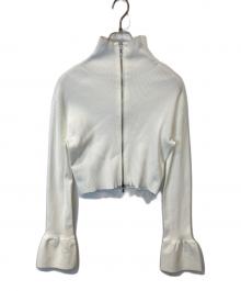 emmi atelier（エミアトリエ）の古着「フロントジップカーディガン 13WND241069」｜ホワイト