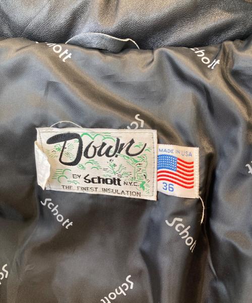 Schott（ショット）Schott (ショット) レザーダウンジャケット ブラック サイズ:36の古着・服飾アイテム