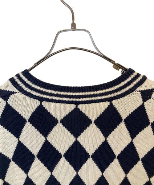 minami anderson（ミナミ アンダーソン）minami Anderson (ミナミ アンダーソン) Diamond pattern Cotton Knit Vest　ニットベスト　	23＃0837331 ネイビー×アイボリー サイズ:Mの古着・服飾アイテム