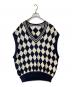 minami Anderson（ミナミ アンダーソン）の古着「Diamond pattern Cotton Knit Vest　ニットベスト　	23＃0837331」｜ネイビー×アイボリー