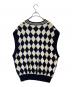 minami Anderson (ミナミ アンダーソン) Diamond pattern Cotton Knit Vest　ニットベスト　	23＃0837331 ネイビー×アイボリー サイズ:M：6000円